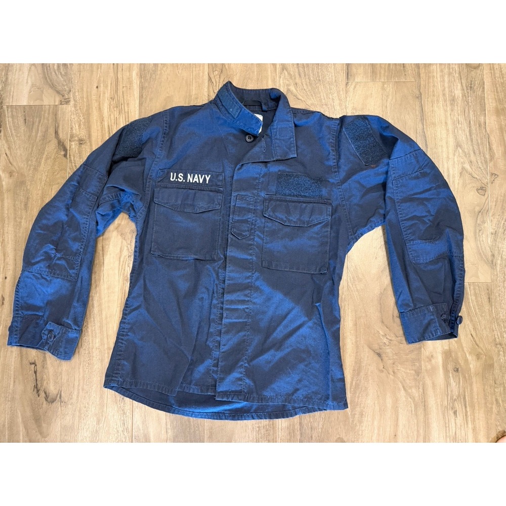 US Navy 2POC Coat Size 32 Short Small XS Flame-Resistant Class-1 Blue Blouse USN